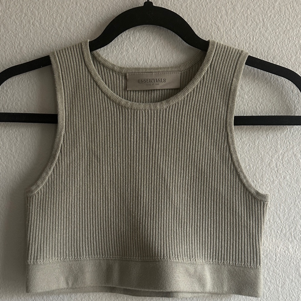 Fear of God Women's Light Gray Ribbed Tank Top
